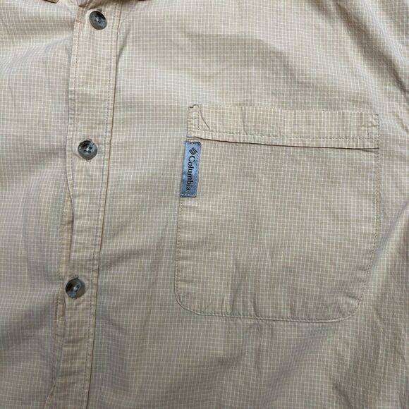Columbia Casual Button Shirt Mens XL XCO‎ Yellow Check Short Sleeve Sportswear - Picture 4 of 10